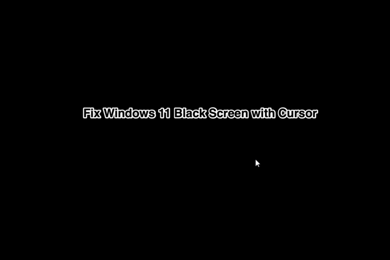 Как исправить черный экран с помощью курсора в Windows 11
